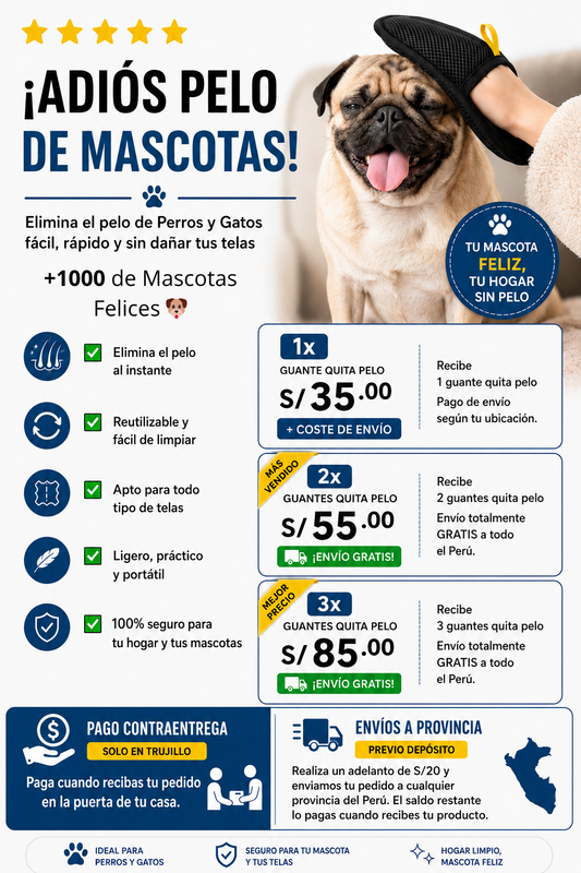 Guante Removedor de Pelo para Mascotas
